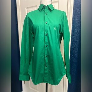 Express Men's Bright Green Dress Shirt